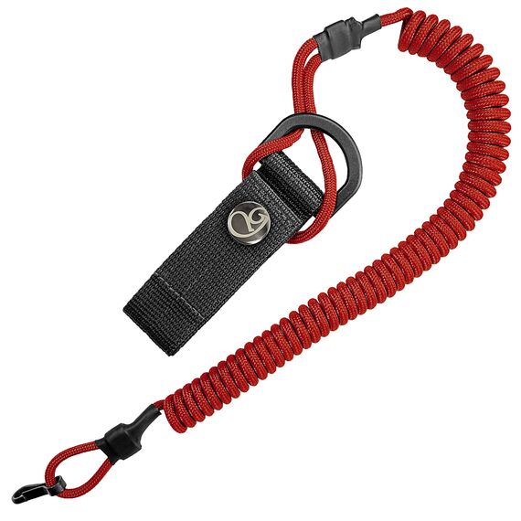 Ganzoo Spiral-Kabel Schlüsselanhänger elastisch mit Karabiner, Safety Lanyard mit Paracord-Mantel, Schlüsselband, Stretch Fang-Riemen, RSG Halterung für Polizei, Bundeswehr, Hausmeister, weinrot