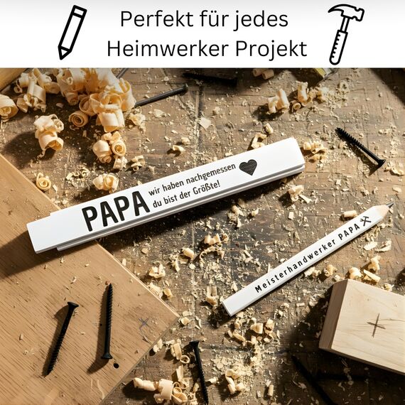 Presentix Bestes Vater-Geschenkset - mit Flaschenöffner, Zollstock, Stift und Schlüsselbund | Vatertagsgeschenk | Geburtstagsgeschenk für Männer | Bestes Papa Geschenk