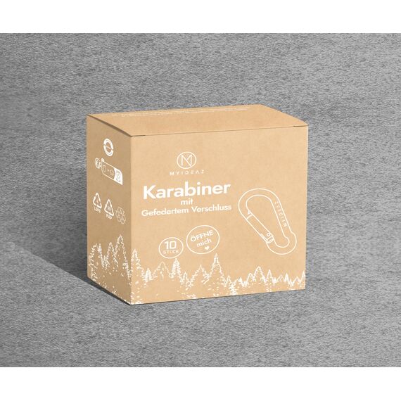 Karabinerhaken 10er Set, Karabiner bis 230 kg, Schlüsselanhänger Karabinerhaken für Hängematten, Camping, Wandern
