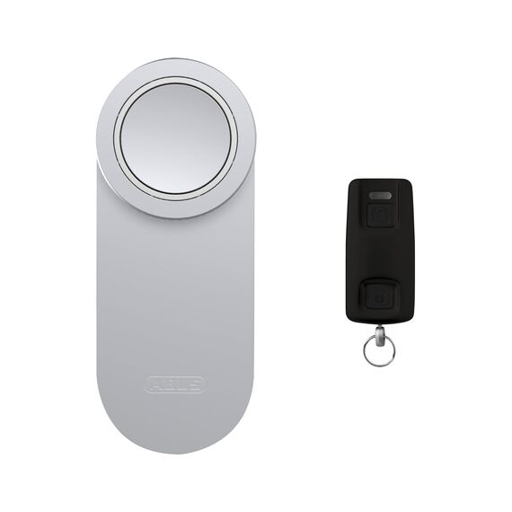 ABUS Türschlossantrieb LOXERIS One mit Fernbedienung CFF3100 - smartes Öffnen und Schließen der Eingangstür per App - elektronisches Türschloss mit Zugangskontrolle - Silber