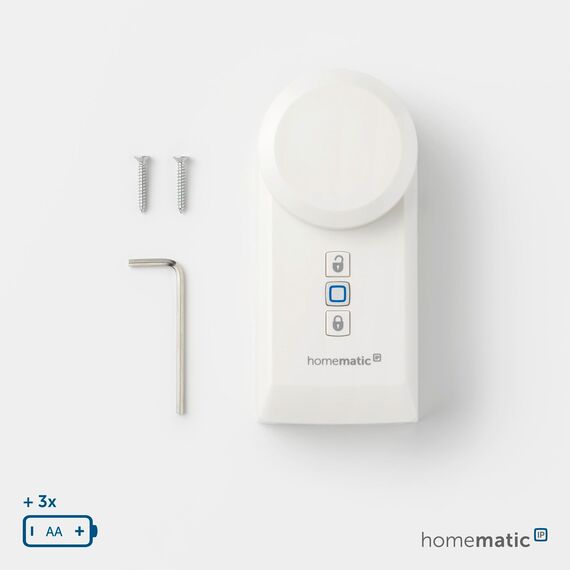 Homematic IP Smart Home Türschlossantrieb, elektronisches Türschloss, Smart Lock ohne Umbau, Türöffner per App, Alexa & Google Assistant, 154952A0