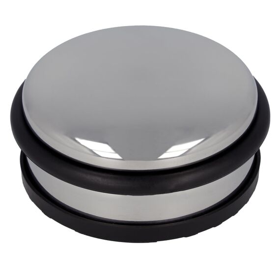 Westcott Türstopper aus Edelstahl | Runder Türstopper mit 1,2kg Eigengewicht | Türschonender Gummiring | Extra rutschfeste Unterseite | ⌀ 10cm, Höhe 4cm | Stabil bei Durchzug | E-19001 00