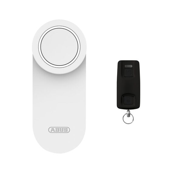 ABUS Türschlossantrieb LOXERIS One mit Fernbedienung CFF3100 - smartes Öffnen und Schließen der Eingangstür per App - elektronisches Türschloss mit Zugangskontrolle - Weiß
