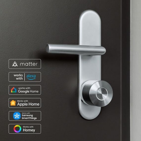 Nuki Smart Lock Pro mit Bluetooth, WLAN & Matter, für mühelose Integration ins Smart Home, elektronisches Türschloss ermöglicht Tür aus der Ferne zu sperren, einfach zum Nachrüsten ohne Zylindertausch