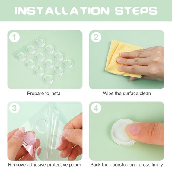 Vicloon Türstopper, 12 Stück Dezente Türpuffer Transparent, 20 * 5mm Silicone Türstopper Wand, Selbstklebend Transparent​ Runde für Türklinkenpuffer, Schützende Tür Stoßstange Wand Schalldämpfer