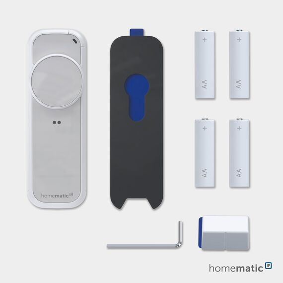 Homematic IP Türschlossantrieb – pro, weiß-silber, Smart Home, permanente Türüberwachung, Smart Lock, elektronsiches Türschloss, einfach nachrüsten, Tür steuern per App, Alexa & Google Home, 162822A0