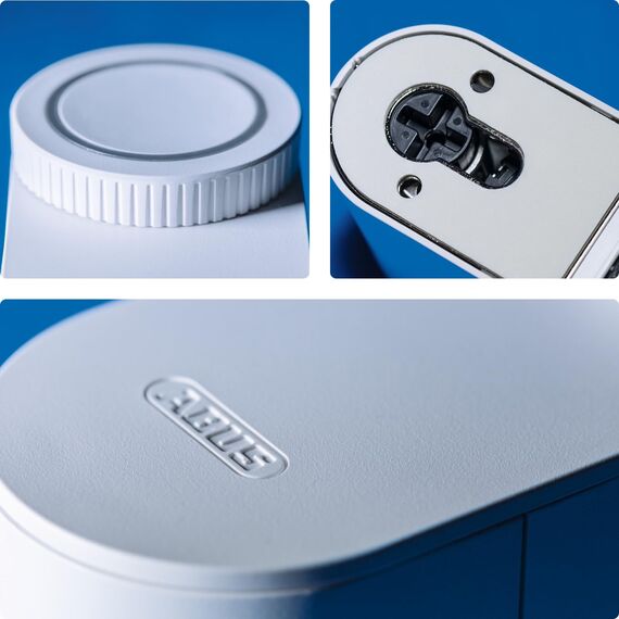 ABUS Türschlossantrieb LOXERIS One - smartes Öffnen und Schließen der Eingangstür per App - elektronisches Türschloss mit Zugangskontrolle - batteriebetriebenes Smart Lock ohne Kabelziehen - Silber