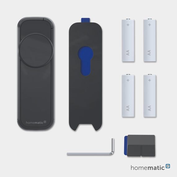 Homematic IP Türschlossantrieb – pro, anthrazit, Smart Home, permanente Türüberwachung, Smart Lock, elektronsiches Türschloss, einfach nachrüsten, Tür steuern per App, Alexa & Google Home, 162500A0