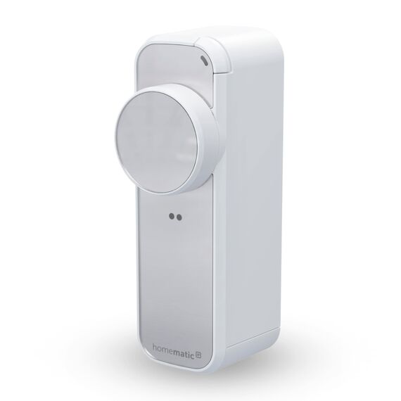 Homematic IP Türschlossantrieb – pro, weiß-silber, Smart Home, permanente Türüberwachung, Smart Lock, elektronsiches Türschloss, einfach nachrüsten, Tür steuern per App, Alexa & Google Home, 162822A0