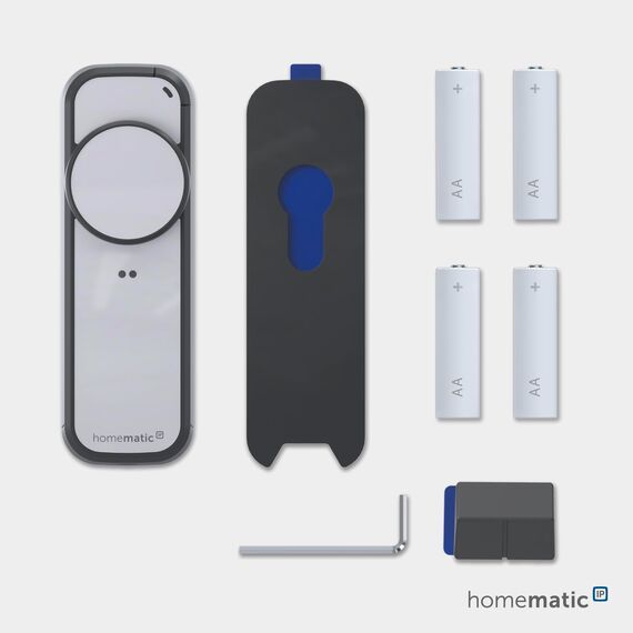 Homematic IP Türschlossantrieb – pro, anthrazit-silber, Smart Home, permanente Türüberwachung, Smart Lock, elektronsiches Türschloss, einfach nachrüsten, steuern per App, Alexa & Google Home, 162826A0