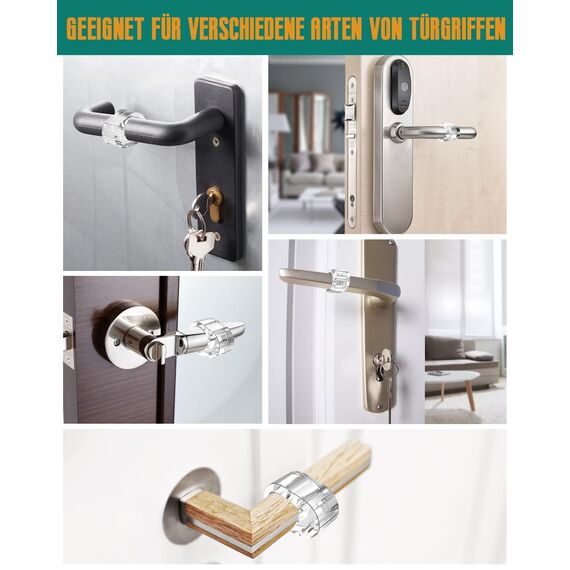 BAIPOK 6er Set Transparente Türstopper Klinke, Hochelastische Türgriff Schutz, Schutz für Wände und Möbel, 18mm