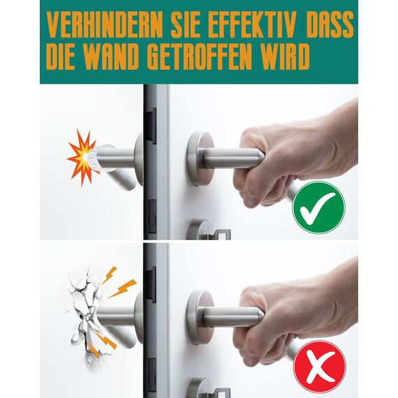 BAIPOK 6er Set Transparente Türstopper Klinke, Hochelastische Türgriff Schutz, Schutz für Wände und Möbel, 18mm