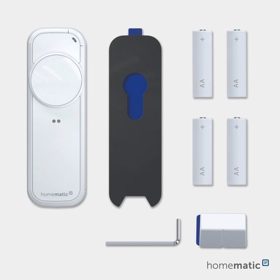 Homematic IP Türschlossantrieb – pro, weiß, Smart Home, permanente Türüberwachung, Smart Lock, elektronsiches Türschloss, einfach nachrüsten, Tür steuern per App, Alexa & Google Home, 161671A0