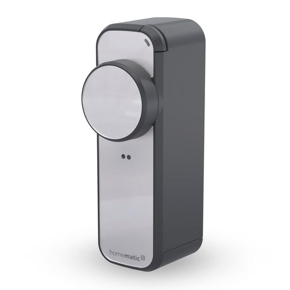 Homematic IP Türschlossantrieb – pro, anthrazit-silber, Smart Home, permanente Türüberwachung, Smart Lock, elektronsiches Türschloss, einfach nachrüsten, steuern per App, Alexa & Google Home, 162826A0
