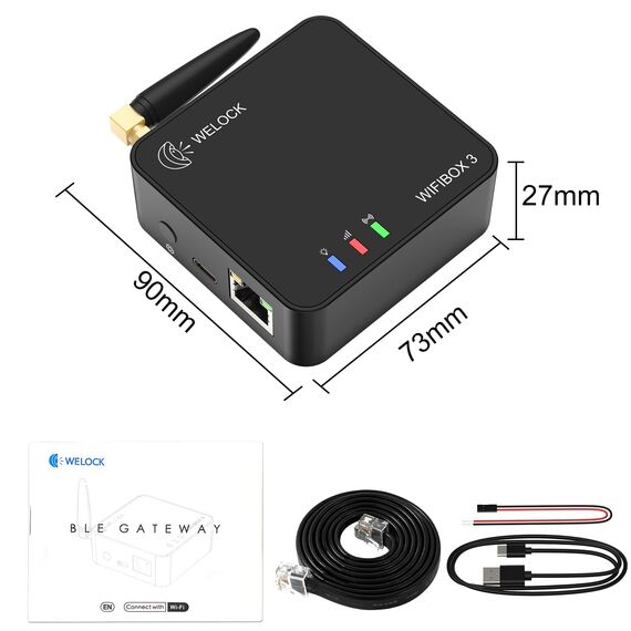 WELOCK WIFIBOX 3 Smart Bluetooth Gateway WiFi für welock Elektronisches Türschloss,für Fernentriegelung und Alexa-Verbindung