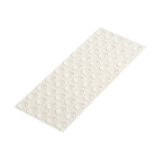 HELPMATE – Gummipuffer transparent – 50 Stück – klein, rund, selbstklebend – 8x1,6 mm – Lärm‑ und Rutschstopper – Elastikpuffer Schutzpuffer Türpuffer