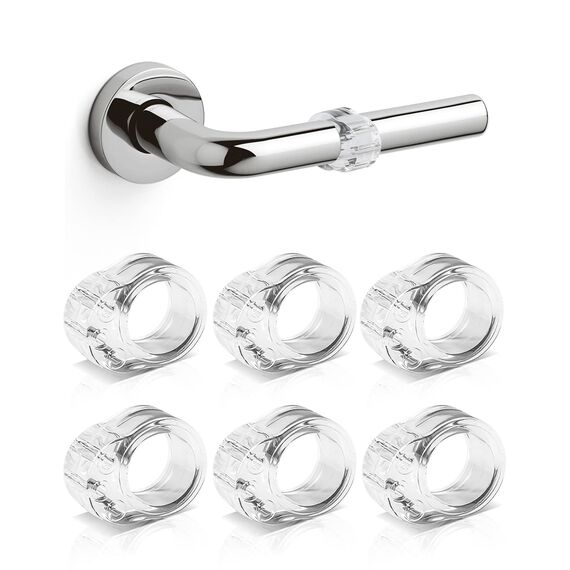 BAIPOK 6er Set Transparente Türstopper Klinke, Hochelastische Türgriff Schutz, Schutz für Wände und Möbel, 18mm