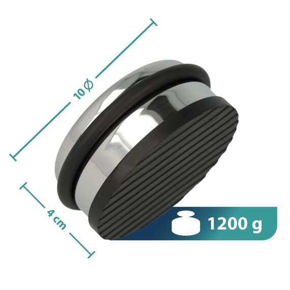 Westcott Türstopper aus Edelstahl | Runder Türstopper mit 1,2kg Eigengewicht | Türschonender Gummiring | Extra rutschfeste Unterseite | ⌀ 10cm, Höhe 4cm | Stabil bei Durchzug | E-19001 00