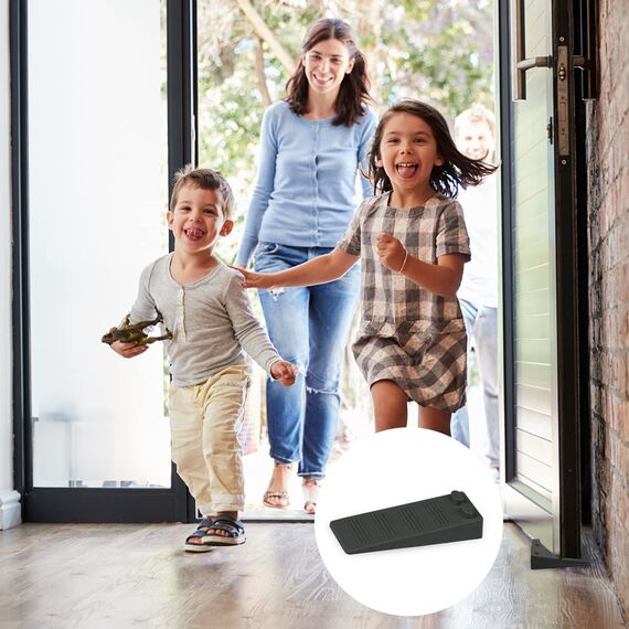 Gvolatee 5 Stück türstopper boden schwarz, Höhenverstellbar kratzfester Rutschfester türkeil gummi hoch, Ungiftig Kein Unangenehmer Geruch türpuffer, Schutz für Balkontür, Arbeitszimmer, Kinderzimmer