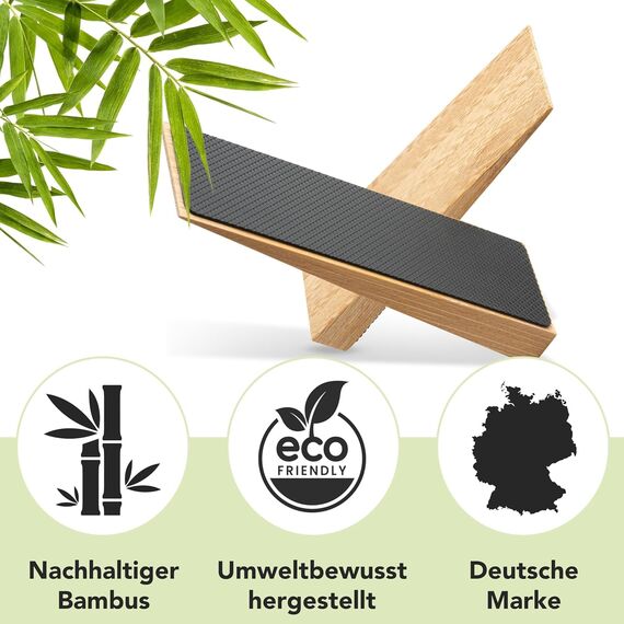 Türstopper rutschfest aus Bambus - 2er Set Türkeil aus Holz - Fester Türstopper boden mit Gummi - Türkeile für alle Böden - Holzkeile für alle Arten von Türen - Door stopper