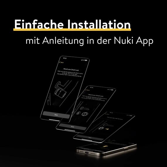 Nuki Smart Lock Pro mit Bluetooth, WLAN & Matter, für mühelose Integration ins Smart Home, elektronisches Türschloss ermöglicht Tür aus der Ferne zu sperren, einfach zum Nachrüsten ohne Zylindertausch