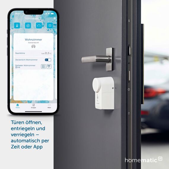 Homematic IP Access Point 2 + Türschlossantrieb + Keypad, Smart Home, elektronisches Türschloss, Smart Lock nachrüstbar ohne Umbau, steuerbar per Codeschloss, Zahlencode, App, Alexa & Google Home