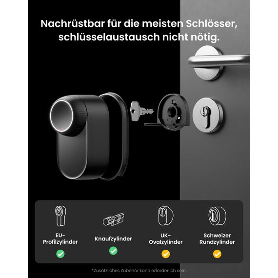 SwitchBot WLAN Smart Lock Ultra mit Keypad Vision, 3D-Gesichts-/Fingerabdruckerkennung, Elektronisches Türschloss mit Aufladbarem Akku, Öffnen per Gesicht, Fingerprint, Code, Alexa, unterstützt Matter