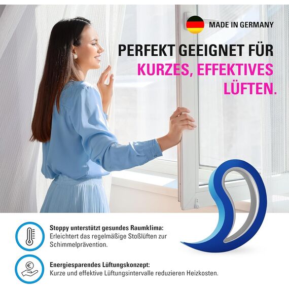 Stoppy, Stoppi, Fensterstopper, Türstopper, Türkeil, Türhaken, Fensterklammer, 2er Set (erhältlich in 14 Farben) (hellblau)