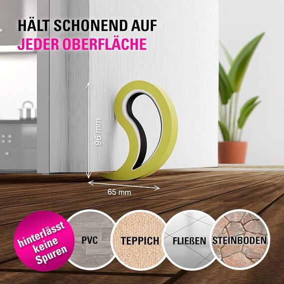 Stoppy, Stoppi, Fensterstopper, Türstopper, Türkeil, Türhaken, Fensterklammer, 2er Set (erhältlich in 14 Farben) (hellblau)