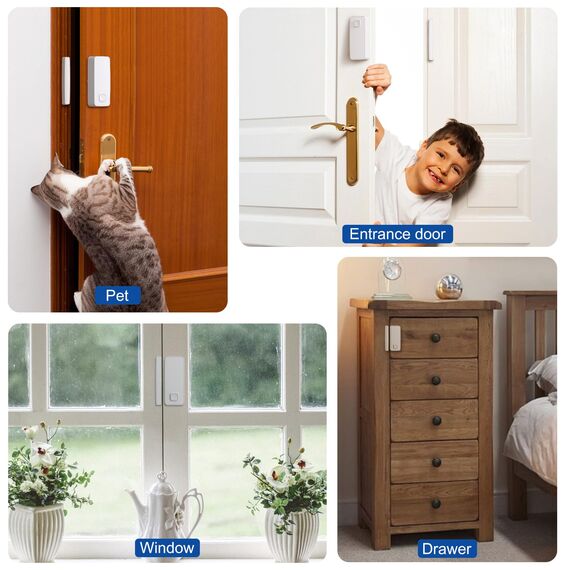 WELOCK Door Sensor, Türsensor für WELOCK Elektronisches Türschloss, Mitteilungen (Tür offen, geschlossen) aus der Ferne, Bluetooth, Zubehör für Smart Lock, weiß