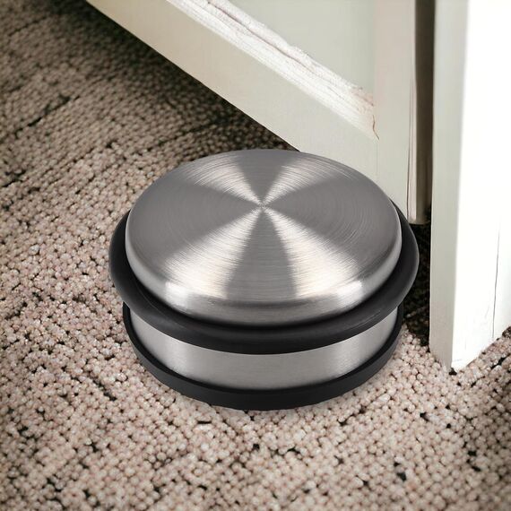 4 x Türstopper 1,2 kg Boden schwer VonBueren | ca. 10,5 x 5 cm | Tür Stopper aus Edelstahl/Metall | door stopper