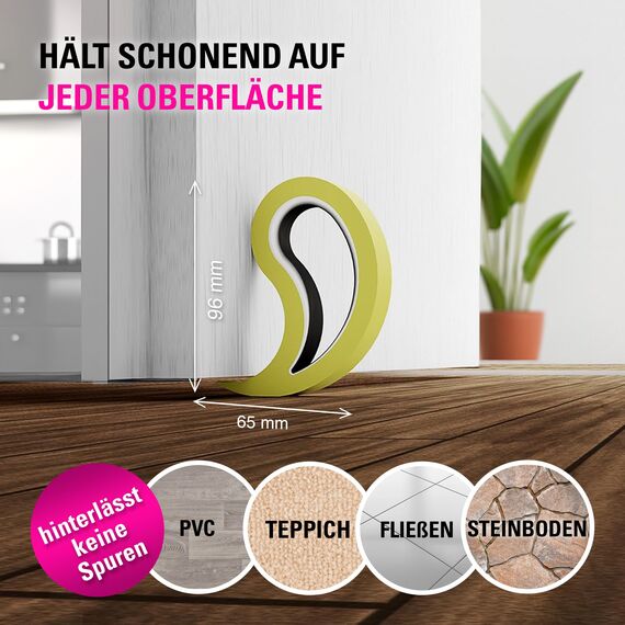Stoppy, Stoppi, Fensterstopper, Türstopper, Türkeil, Türhaken, Fensterklammer, 2er Set (erhältlich in 14 Farben) (Mint)