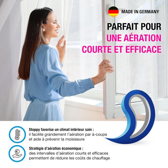 Stoppy, Stoppi, Fensterstopper, Türstopper, Türkeil, Türhaken, Fensterklammer, 2er Set (erhältlich in 14 Farben) (transparent)