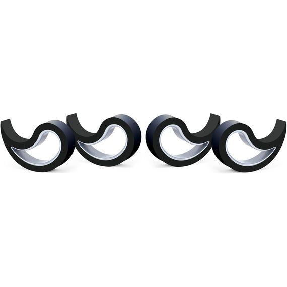 Stoppy, Stoppi, Fensterstopper, Türstopper, Türkeil, Türhaken, Fensterklammer, 4er Set (erhältlich in 14 Farben) (schwarz)