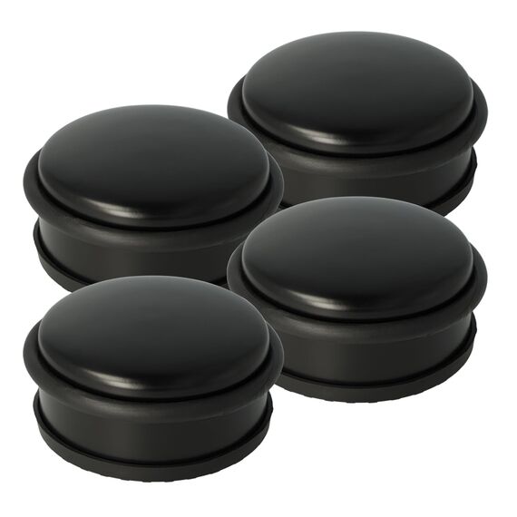 Westcott Türstopper aus Edelstahl Schwarz 4 Stück | Runder Türstopper mit 1,2kg Eigengewicht | Türschonender Gummiring | Extra rutschfeste Unterseite | ⌀ 10cm, Höhe 4cm | E-19002 00