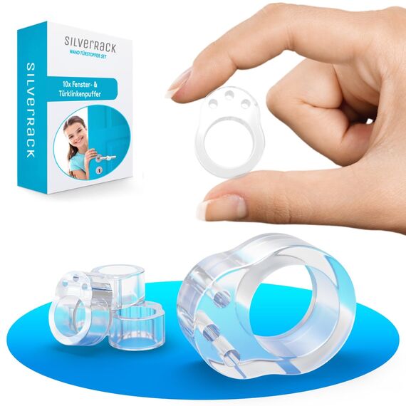 SilverRack® Türstopper Türklinkenpuffer Transparent [10 Stück] - Wandpuffer als perfekter Schutz für Wand und Tür - Türpuffer Wandschutz als Türstopper für Türklinken und Fenster