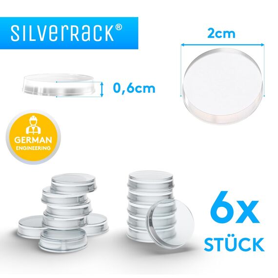 SilverRack® Türstopper Wand selbstklebend 20mm Transparent [6 Stück] - Wandpuffer als Schutz für Wand und Tür - Türpuffer Wandschutz als Türstopper für Türklinken gegen Türanschlag