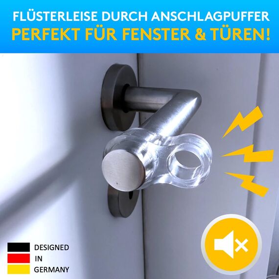SilverRack® Türstopper Türklinkenpuffer 8-Form Transparent [18 Stück] - Wandpuffer als perfekter Schutz für Wand und Tür - Türpuffer Wandschutz als Türstopper für Türklinken und Fenster