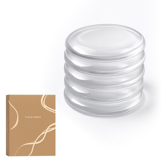 YISCOKO Türstopper für Wände, Wandschutz Silikon Transparent Rund, Wiederverwendbar, 5 Stück