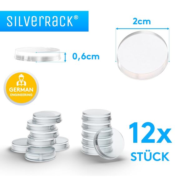 SilverRack® Türstopper Wand selbstklebend 20mm Transparent [12 Stück] - Wandpuffer als Schutz für Wand und Tür - Türpuffer Wandschutz als Türstopper für Türklinken gegen Türanschlag
