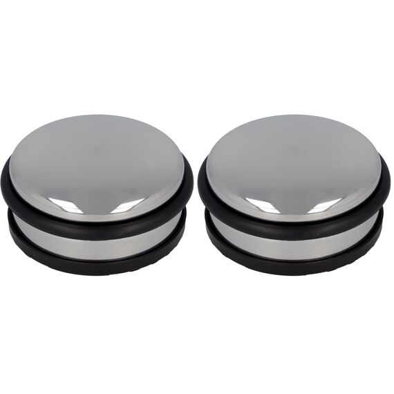 Westcott Türstopper aus Edelstahl | Runder Türstopper mit 1,2kg Eigengewicht | Türschonender Gummiring | Extra rutschfeste Unterseite | ⌀ 10cm, Höhe 4cm | Stabil bei Durchzug | E-19001 00