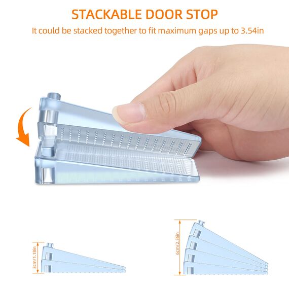 Türstopper, Yosemy 4 Stück Gummi Türkeil Rutschfest Höhenverstellbar Fensterstopper Keil, Ungiftig Kein Unangenehmer Geruch,Verwendet auf Badezimmer, Balkontür, Kinderzimmer(Transparent)