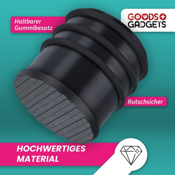 Designer Türstopper aus Edelstahl Gummi Türpuffer Türhalter Stopper 1,2kg (Schwarz 7x6cm, 4 Stück)