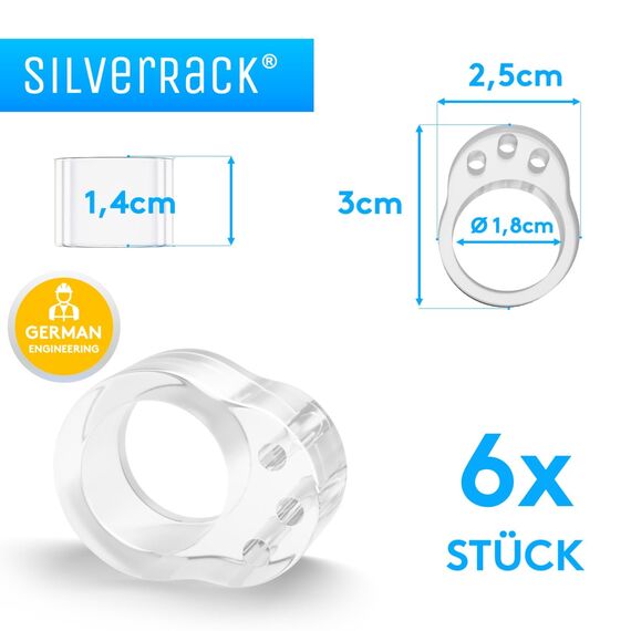 SilverRack® Türstopper Türklinkenpuffer Transparent [6 Stück] - Wandpuffer als perfekter Schutz für Wand und Tür - Türpuffer Wandschutz als Türstopper für Türklinken und Fenster