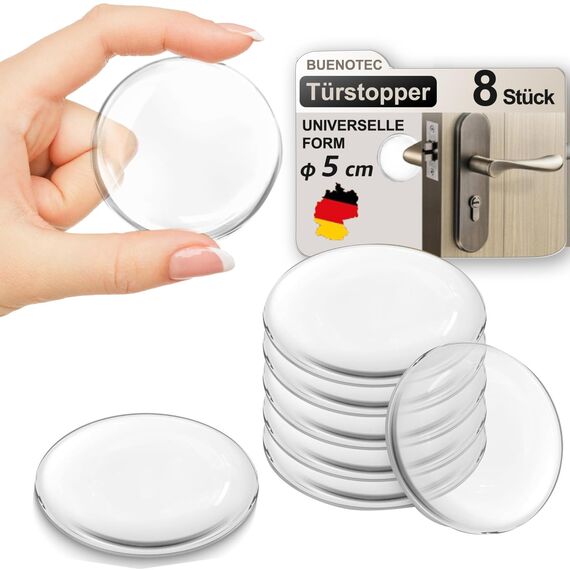 Türstopper Wand Selbstklebend 8 Stück Türklinkenpuffer Transparent - Wandpuffer als Schutz für Wand und Tür -Türpuffer Wandschutz als Gummipuffer für Türklinken gegen Türanschlag Türgriff Schutz 50mm