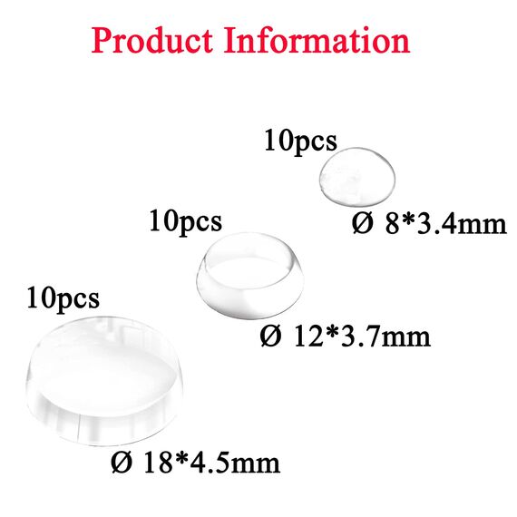 Türstopper Wand Transparent Selbstklebend,Türstopper Wand Selbstklebend,Türklinkenpuffer Boden 30 Stück hochwertige,ürgriff Schutz - Wandschutz Türpuffer & Türgriff Puffer