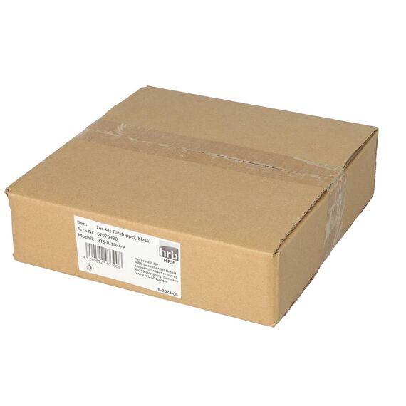 HRB Türstopper Edelstahl massiv - Schwerer Türstopper Boden mit modernen Design, Door Stopper versehen mit Gummiring zum Schutz der Türen (2 Stück Schwarz)