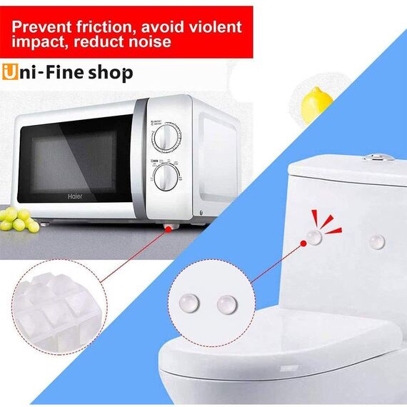 Uni-Fine Schutzpuffer aus Gummi, transparent, Selbstklebende Füße, stoßfest, geräuscharm, ideal für Möbel, Stoßdämpfer, selbstklebend, Türpuffer (3 Größen)