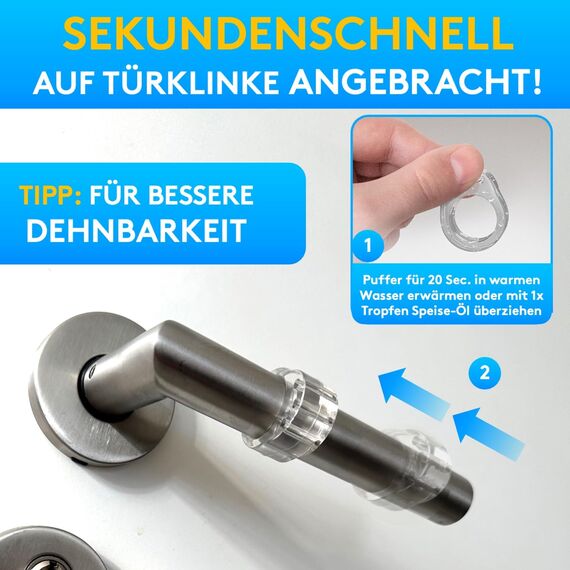 SilverRack® Türstopper Türklinkenpuffer Transparent [20 Stück] - Wandpuffer als perfekter Schutz für Wand und Tür - Türpuffer Wandschutz als Türstopper für Türklinken und Fenster