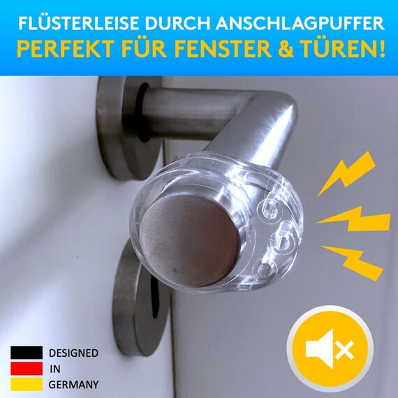 SilverRack® Türstopper Türklinkenpuffer Transparent [10 Stück] - Wandpuffer als perfekter Schutz für Wand und Tür - Türpuffer Wandschutz als Türstopper für Türklinken und Fenster